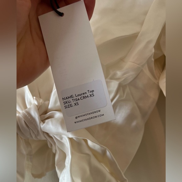 NWT Whimsy + Row Lauren Top in Silky Cream - Picture 9 of 9